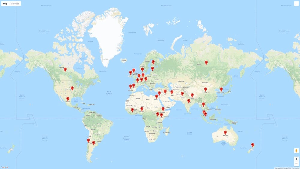 Map of responses 2020