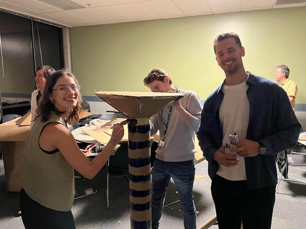 Fig 7. Daniela, Thomas, and the Nobrega crew assembling the Party Phage!
