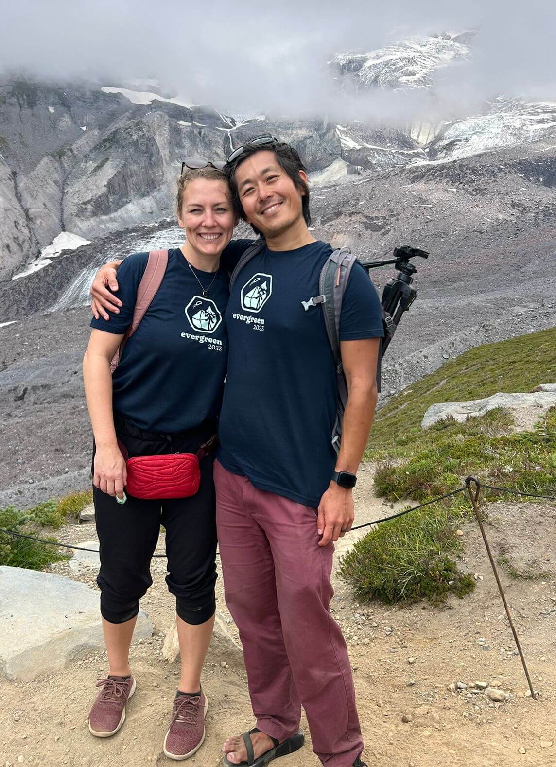 Fig 15. Me and Jessica at Mt. Rainier! Too bad it was cloudy… we’ll get a weather modification device next time.
