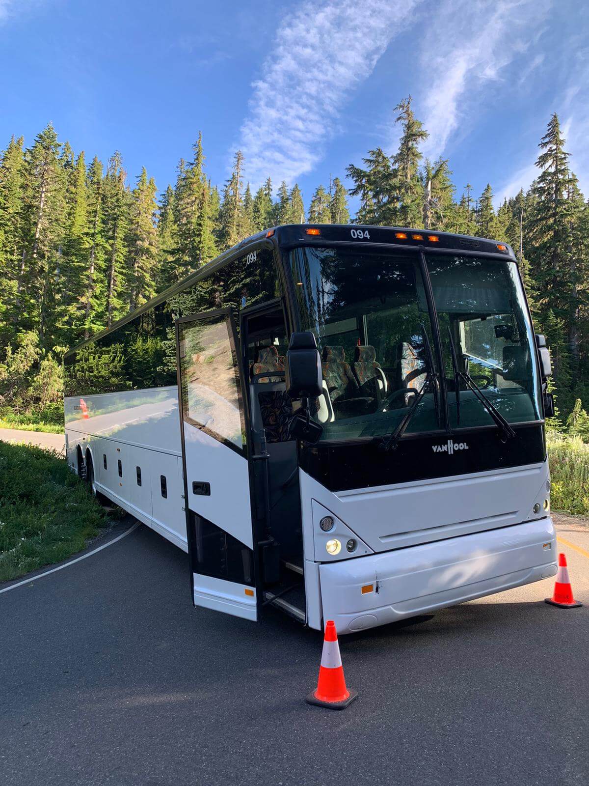 Fig 12. Trouble on the mountain! The bus going back to campus got stuck, which meant we were in for a long day…