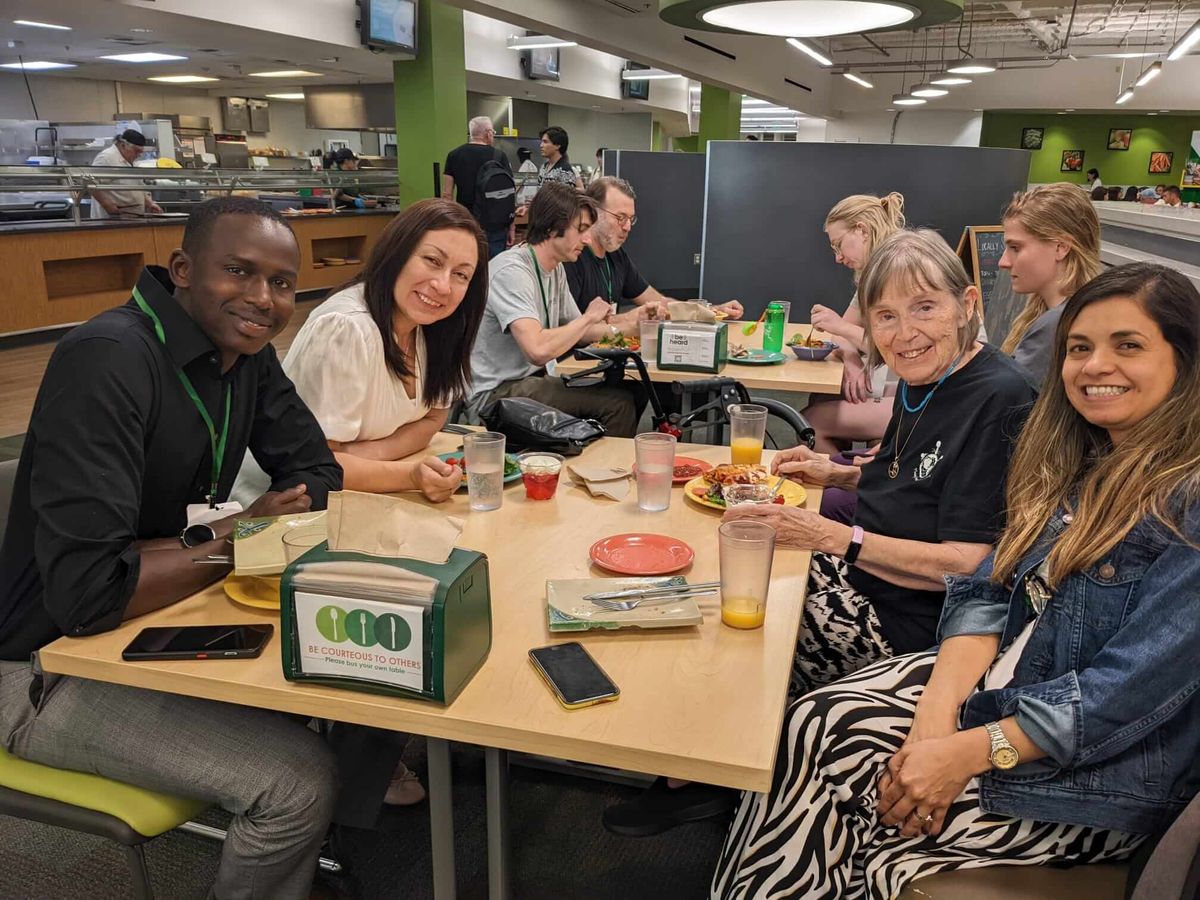 Fig 5. Sharing a meal (aka “Networking”) at the Greenery food hall