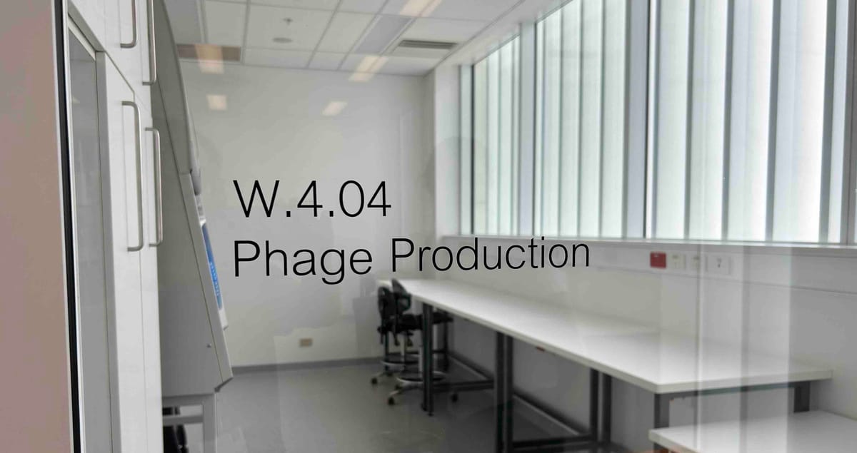 A look through the window of a phage production room.