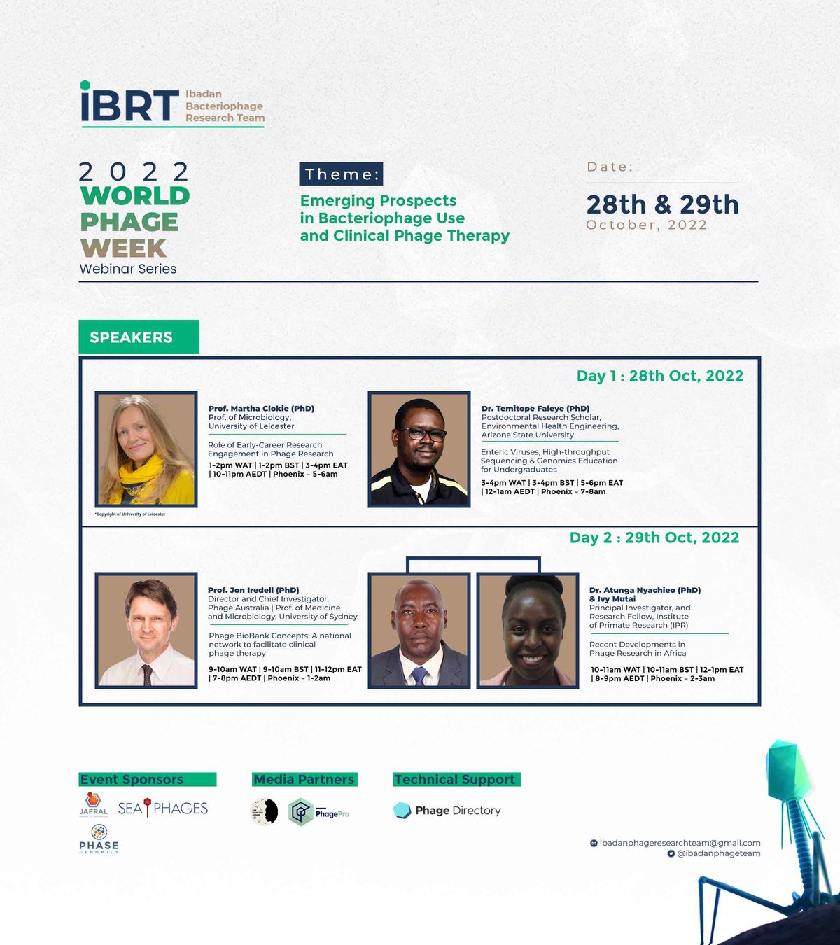Event Flyer for the 2022 World Phage Week Webinar Series